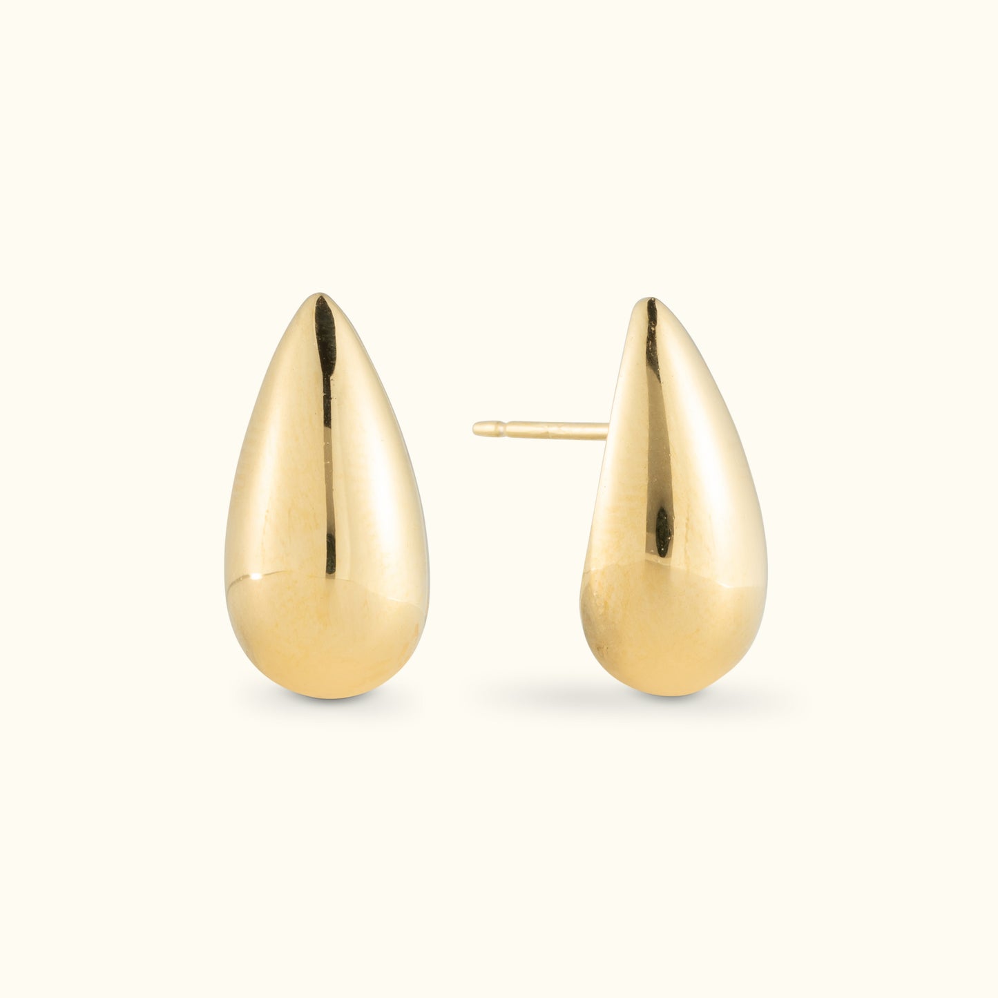 Gold Teardrop Dome Earrings