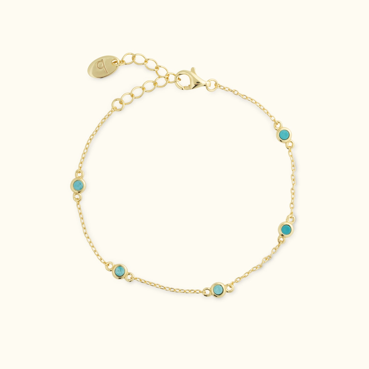 Mini Gem Chain Bracelet - Turquoise
