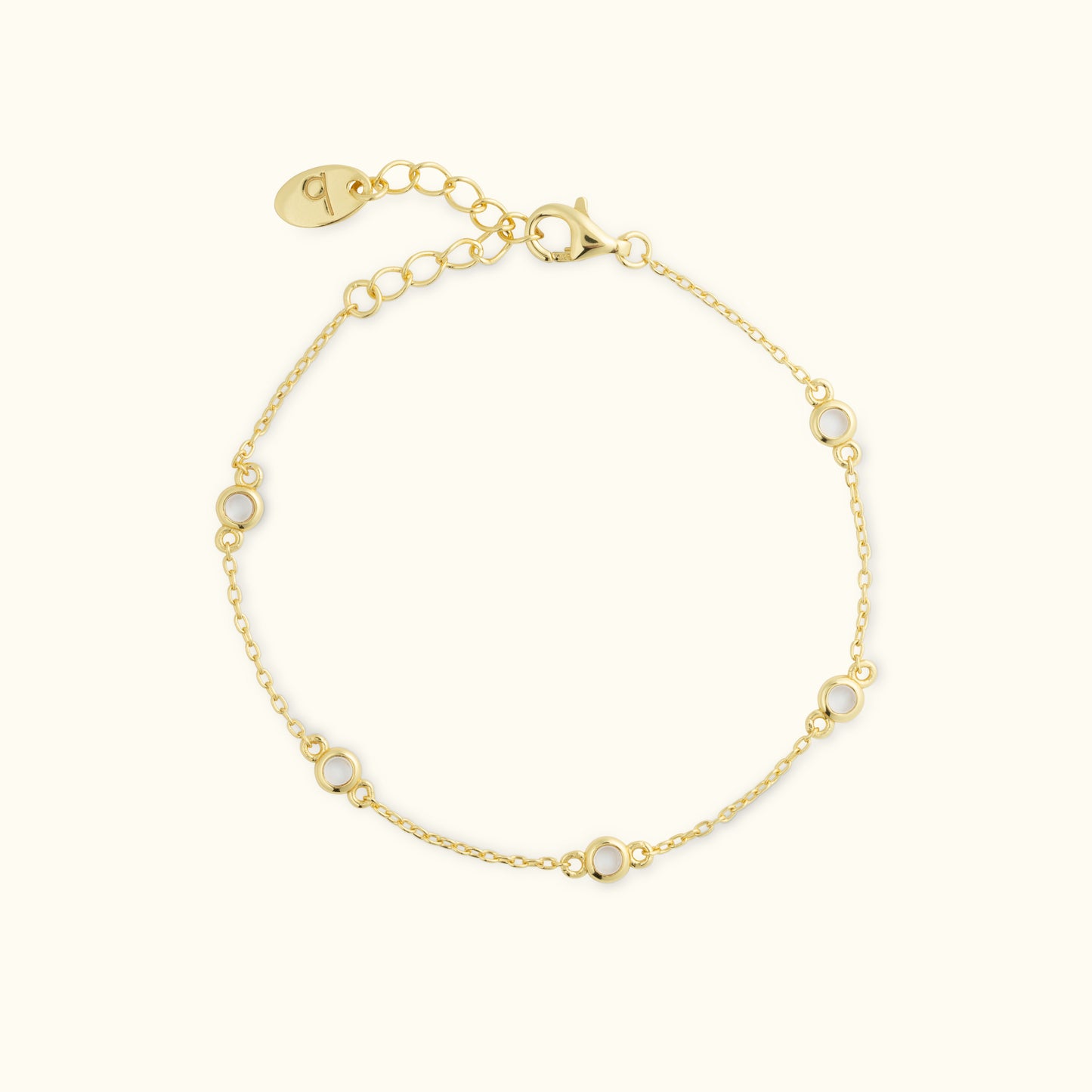 Mini Gem Chain Bracelet - White Topaz