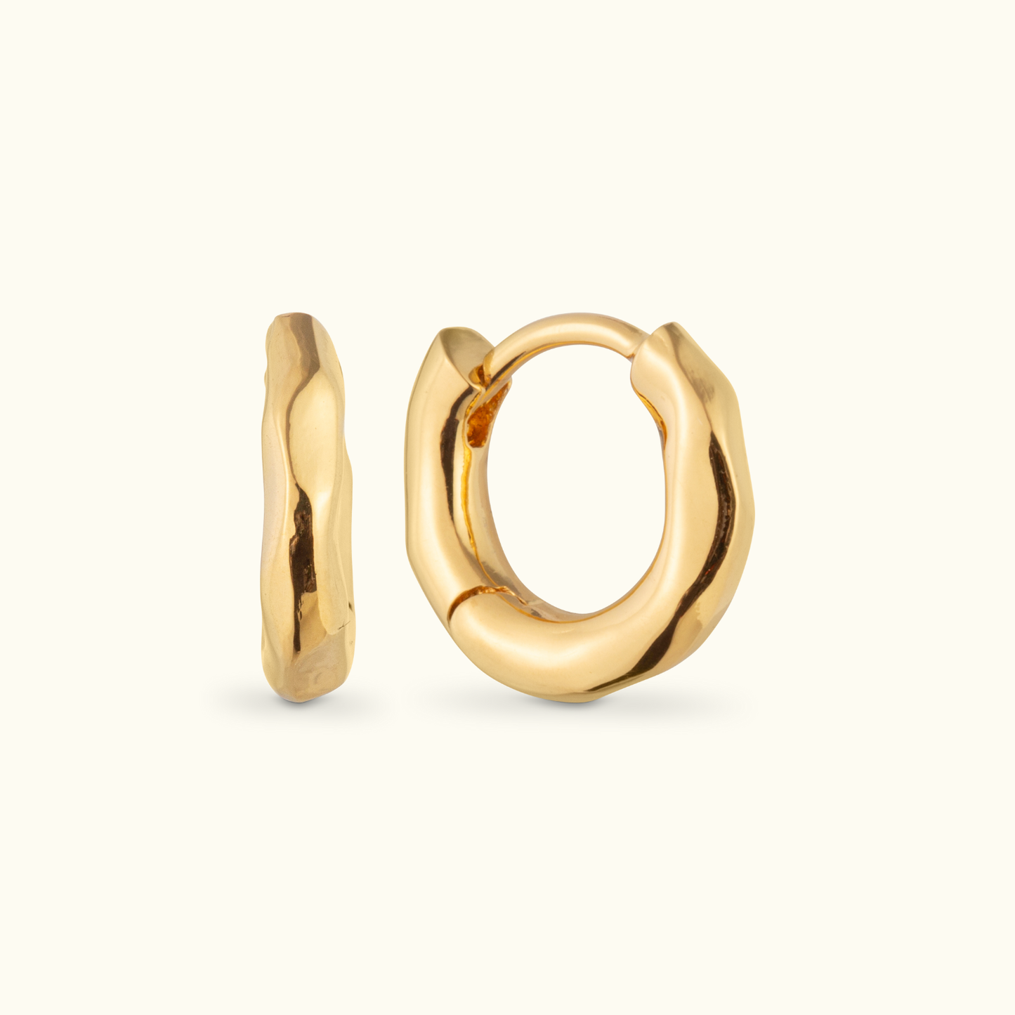 Mini Textured Gold Huggie Hoop Earrings