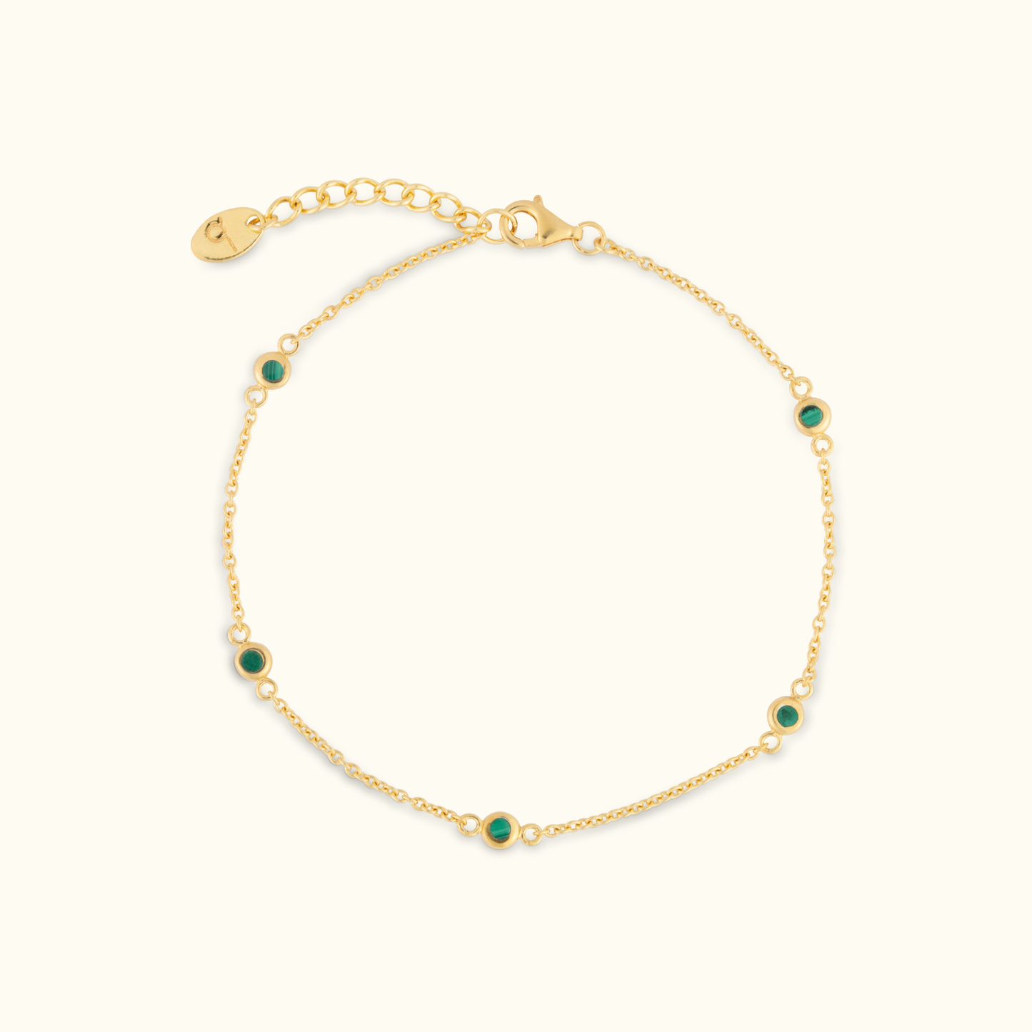 Mini Gem Chain Bracelet - Malachite