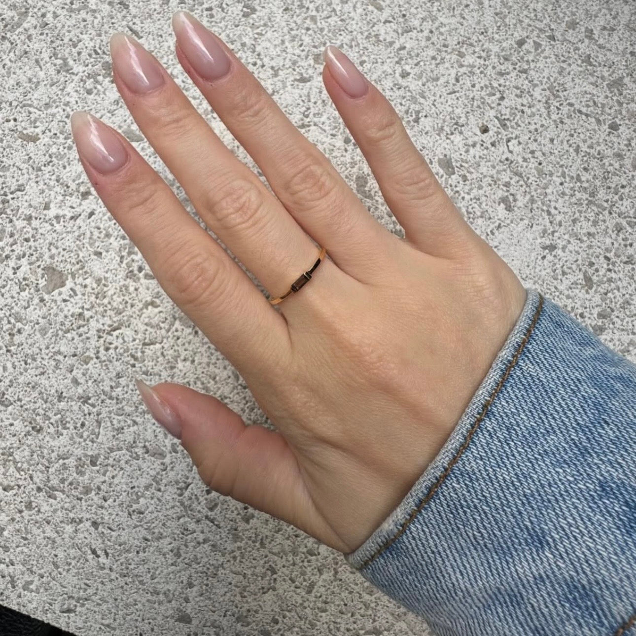 Mini Baguette Ring - Smoky Quartz