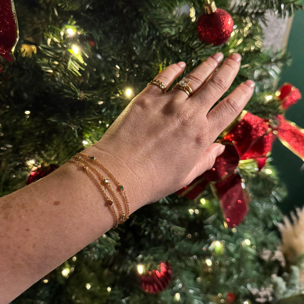 Mini Gem Chain Bracelet - Malachite